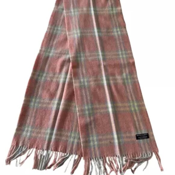 Burberry Accessories - Burberry Authentic Scarf Peach 100% Lambswool Unisex Scarf Made In England